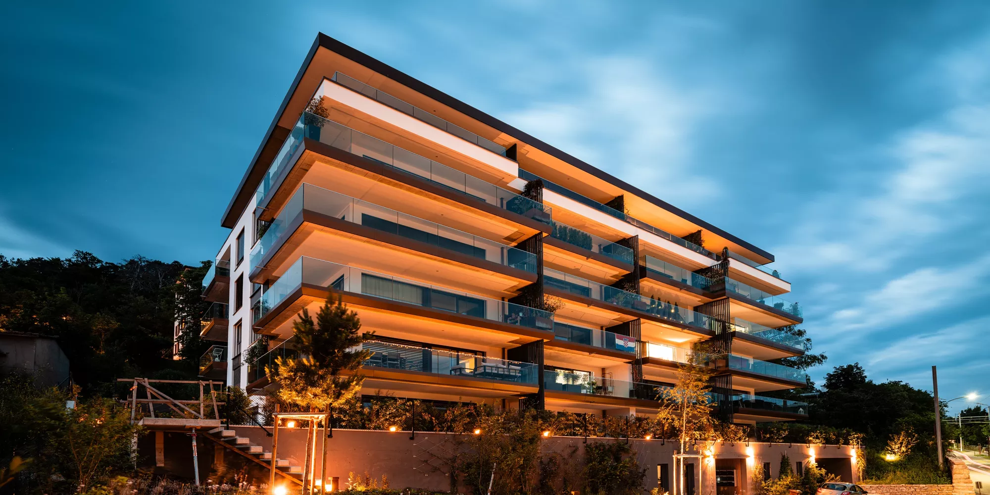 Immeuble Neuchâtel vue de nuit